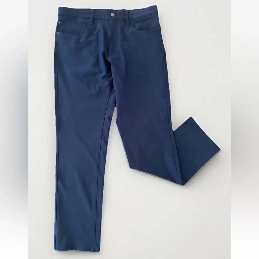 Footjoy Golf Pants Mens Size 33x32 Navy Blue Performance Athletic Fit Trousers